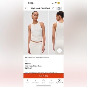 Eterne Cream High Neck Fitted Tank